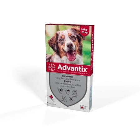 Advantix Spot On Solution for Dogs Pack of 4 250 Large Dog 10 - 25kg Advantix Spot On Solution for Dogs Pack of 4 250 Large Dog 10 - 25kg