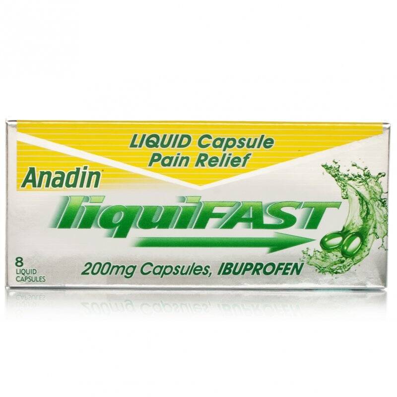 Anadin Liquifast 200mg Capsules - 8 capsules