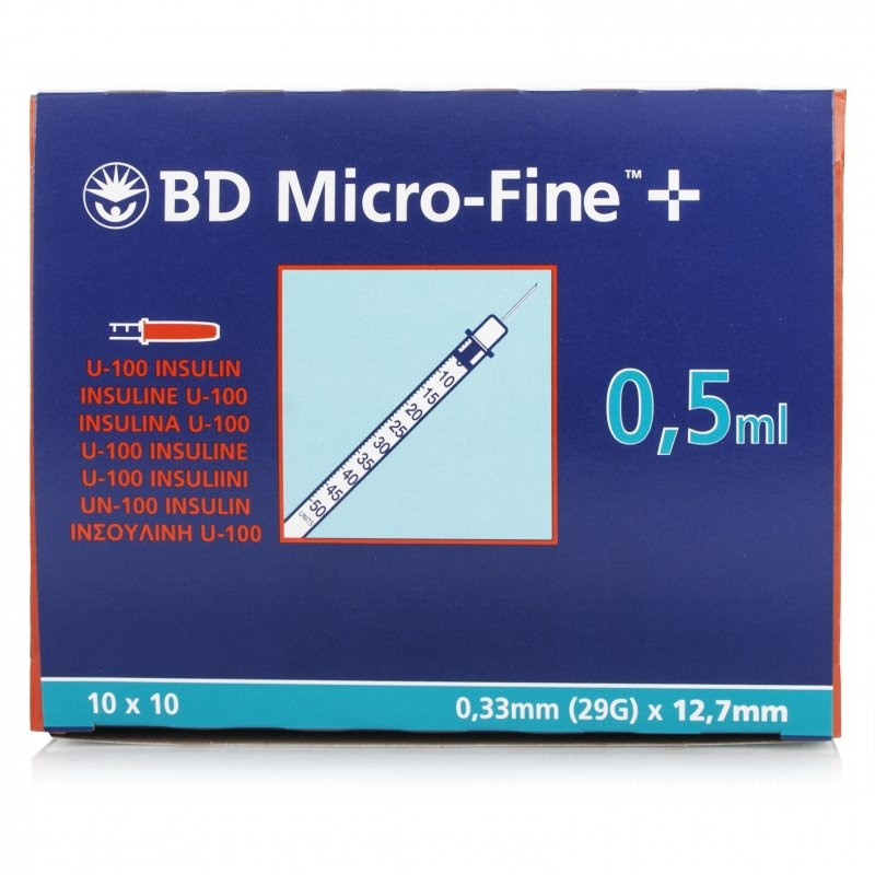 Bd MicroFine U100 Insulin Syringe 0.5ml Pets £21.75 Chemist Direct