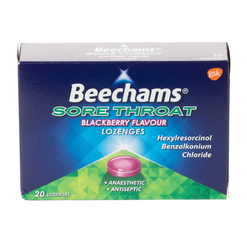 Beechams Max Throat Relief Lozenge Blackberry