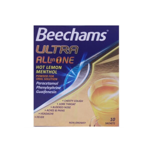 Beechams Ultra All In One Sachets Hot Lemon Menthol