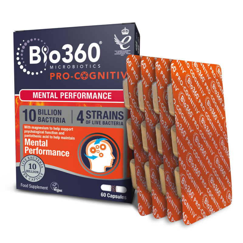 Bio360 Pro-Cognitiv (10 Billion Bactera) with Magnesium, Folic Acid & Vitamin B Complex