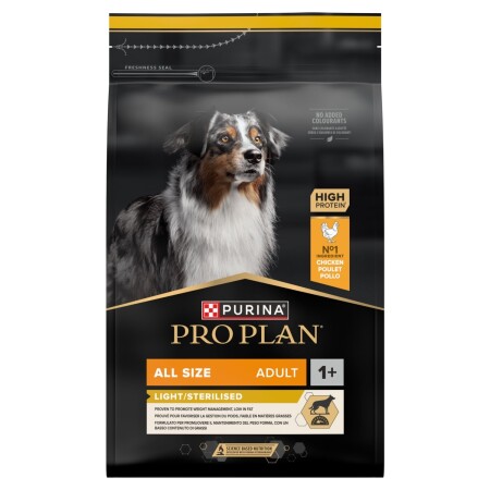 Purina PRO PLAN All Sizes Light / Neutered Chicken Dry Dog Food 3kg Purina PRO PLAN All Sizes Light / Neutered Chicken Dry Dog Food 3kg