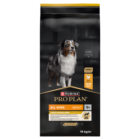 Purina PRO PLAN All Sizes Light / Neutered Chicken Dry Dog Food 14kg Purina PRO PLAN All Sizes Light / Neutered Chicken Dry Dog Food 14kg
