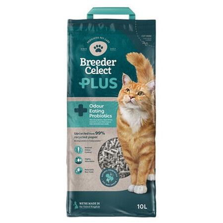 Breeder Celect PLUS Probiotic Paper Cat Litter 10L Breeder Celect PLUS Probiotic Paper Cat Litter 10L