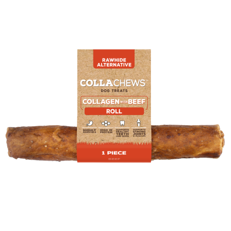 Collachews Collagen Roll Dog Chew Treat Beef 15cm Collachews Collagen Roll Dog Chew Treat Beef 15cm
