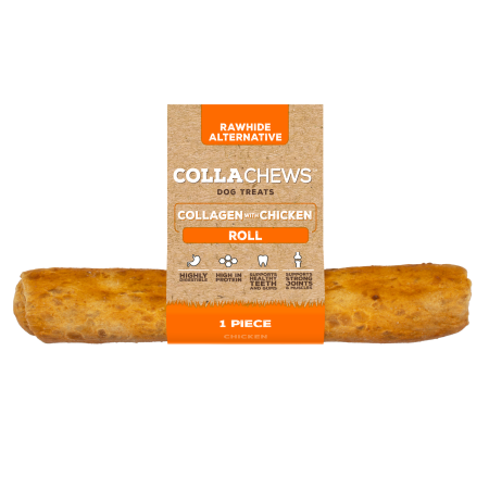 Collachews Collagen Roll Dog Chew Treat Chicken 15cm Collachews Collagen Roll Dog Chew Treat Chicken 15cm