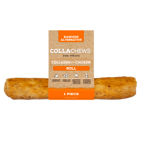 Collachews Collagen Roll Dog Chew Treat Chicken 15cm