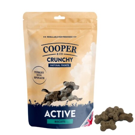 Cooper & Co Crunchy Biscuit Active Turkey with Spinach 135g Cooper & Co Crunchy Biscuit Active Turkey with Spinach 135g