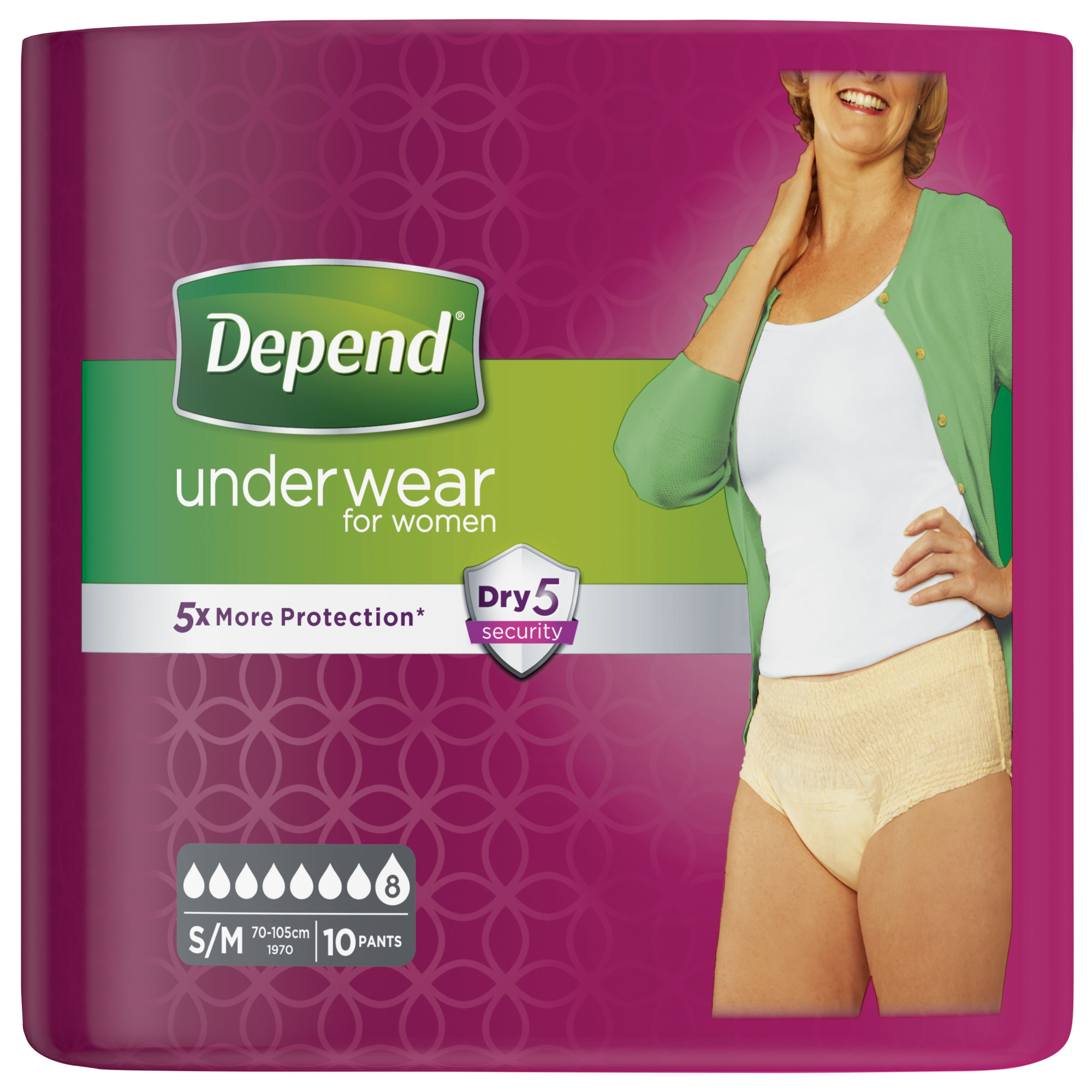 Depend Underwear Super for Women Small/Medium Multipack x8 Review