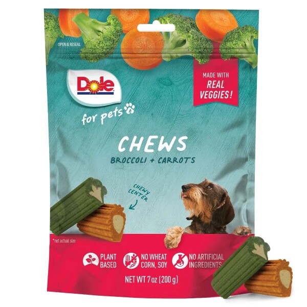 Dole Natural Dog Chews Broccoli &  Carrot Assorted Bag 200g