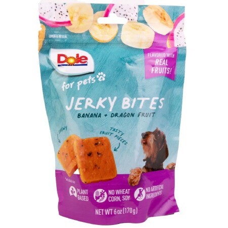 Dole Natural Dog Treat Jerky Banana & Dragonfruit 170g Bag Dole Natural Dog Treat Jerky Banana & Dragonfruit 170g Bag