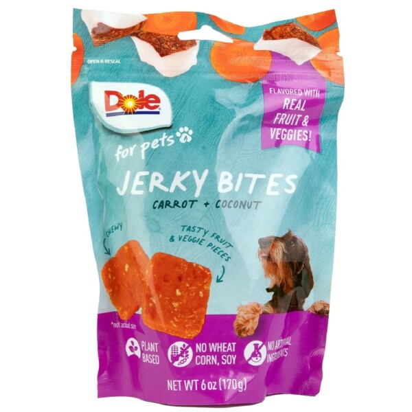 Dole Natural Dog Treat Jerky Carrot & Coconut 170g Bag