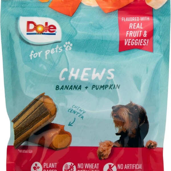Dole Natural Dog Treats Chews Banana & Pumpkin Assorted Bag 200g