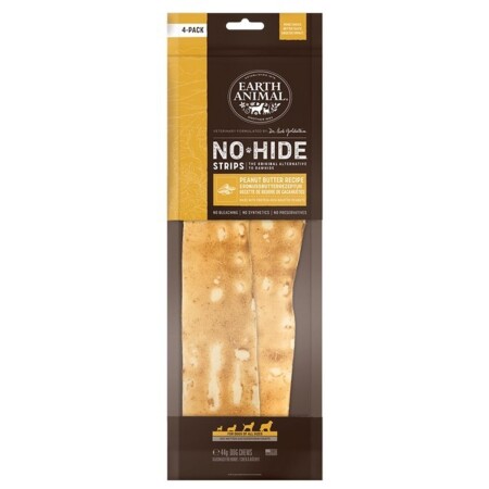 Earth Animal No Hide Peanut Butter Strips 4pk 44g Earth Animal No Hide Peanut Butter Strips 4pk 44g