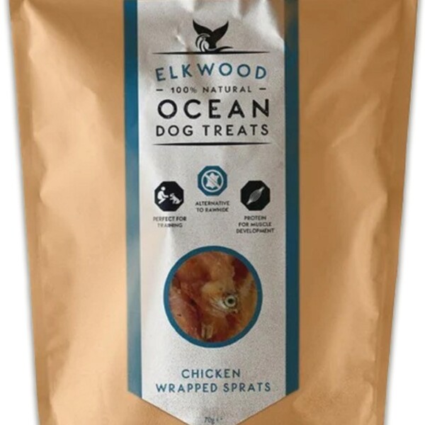 Elkwood 100% Natural Chicken Wrapped Sprats Fish Dog Treats