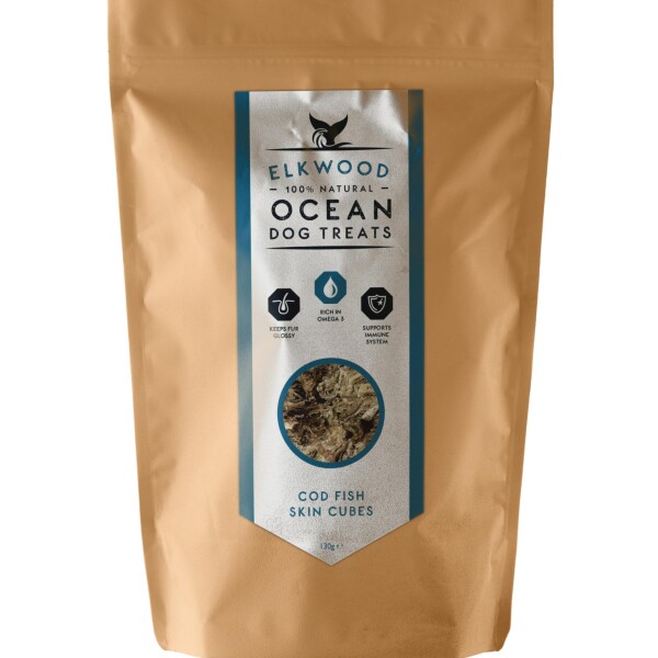 Elkwood Natural Cod Fish Skin Cubes Dog Treats