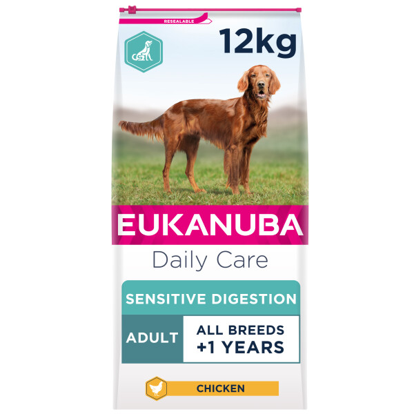 Eukanuba Daily Care Adult Sensitive Digestion Dry Dog Food Chicken 12kg