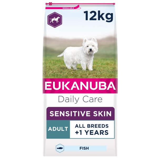 Eukanuba Daily Care Adult Sensitive Skin Dry Dog Food Fish 12kg