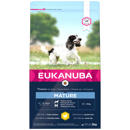 Eukanuba Mature Medium Dry Dog Food Chicken 2kg Eukanuba Mature Medium Dry Dog Food Chicken 2kg