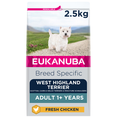 Eukanuba West Highland Terrier Dry Dog Food Chicken 2.5kg Eukanuba West Highland Terrier Dry Dog Food Chicken 2.5kg