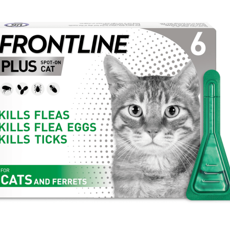 FRONTLINE PLUS Flea & Tick Treatment Cat Pack of 6 FRONTLINE PLUS Flea & Tick Treatment Cat Pack of 6