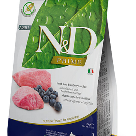 Farmina N&D Prime Cat Lamb & Blueberry Adult Dry Food  Farmina N&D Prime Cat Lamb & Blueberry Adult Dry Food