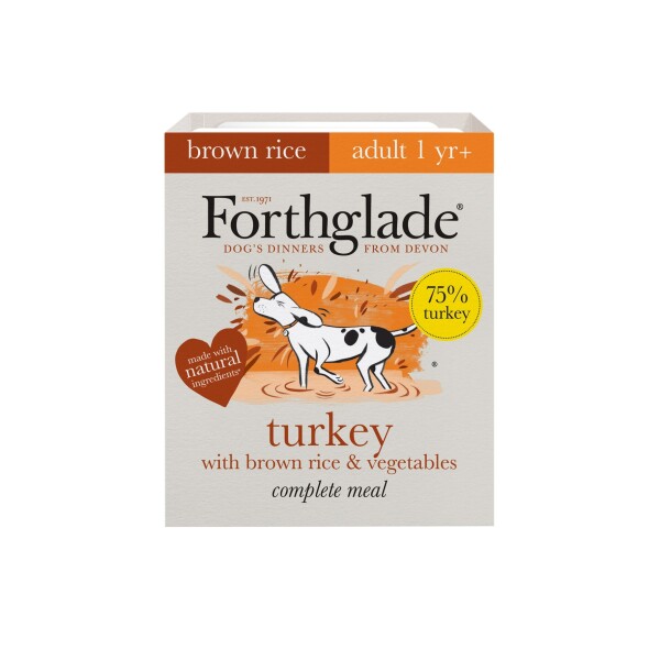 Forthglade Adult Dog Complete Turkey Brown Rice & Veg 395g 18pk