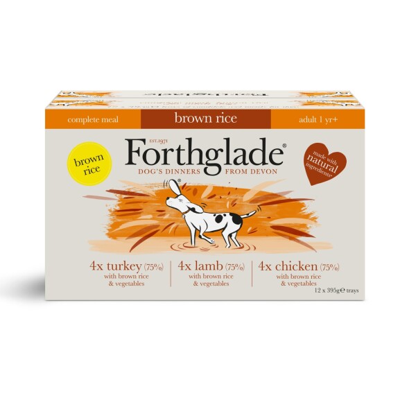 Forthglade Adult Dog Complete Turkey Lamb & Chicken Brown Rice 395g 12pk
