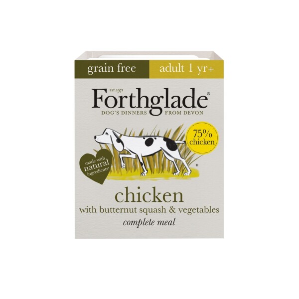 Forthglade Adult Dog Grain Free Complete Chicken Butternut Squash & Veg 395g18pk