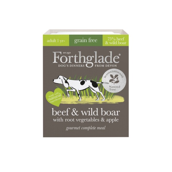 Forthglade Adult Dog Grain Free Gourmet Complete Beef & Wild Boar 395g 7pk