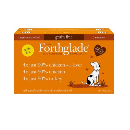 Forthglade Adult Dog Grain Free Just 90% Chicken Turkey Liver 395g 12pk Forthglade Adult Dog Grain Free Just 90% Chicken Turkey Liver 395g 12pk