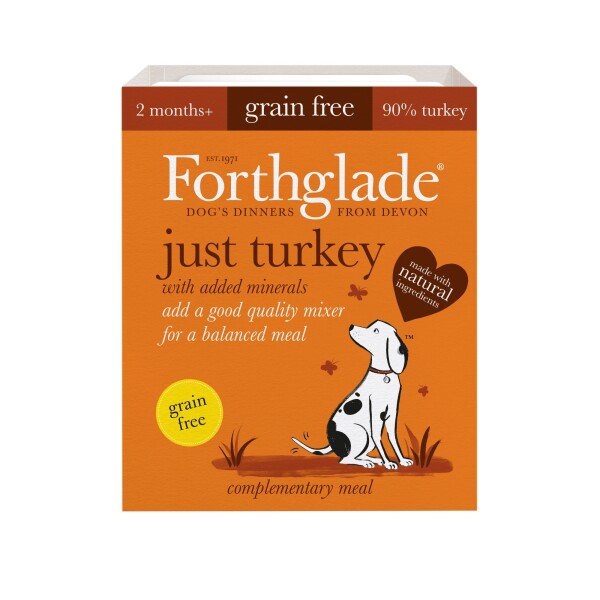 Forthglade Adult Dog Grain Free Just 90% Turkey 395g 18pk