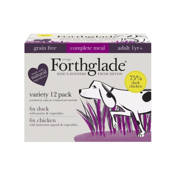 Forthglade Adult Dog Grain Free Variety Chicken&Duck&Veg 395g 12pk