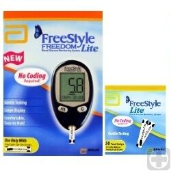 Abbott Diabetes Care Freestyle Lite Strips (Plus Free Freedom Monitor) - 50 + Monitor Abbott Diabetes Care Freestyle Lite Strips (Plus Free Freedom Monitor) - 50 + Monitor