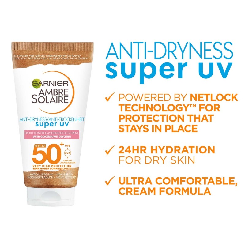 Garnier Ambre Solaire Anti-Dryness Super UV Protection Cream SPF50+