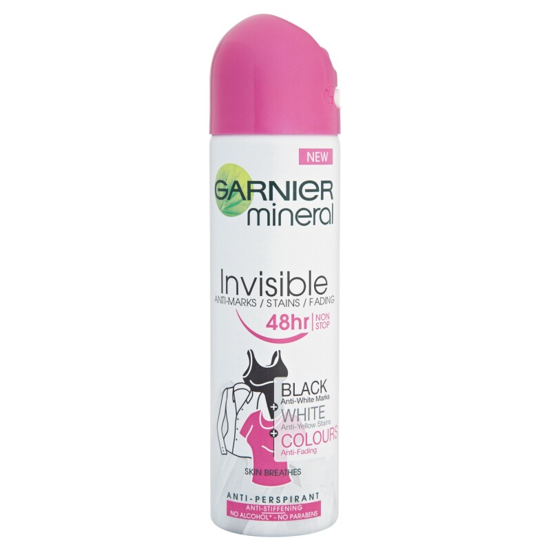 Garnier Mineral Invisible Black & White Colours 48H Anti-Perspirant Deodorant Spray 