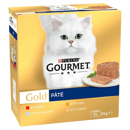 Gourmet Gold Adult Wet Cat Food Mousse Fish Selection 8x85g Gourmet Gold Adult Wet Cat Food Mousse Fish Selection 8x85g