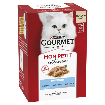 Gourmet Mon Petit Adult Wet Cat Food Ocean Variety 6x50g x 8 Gourmet Mon Petit Adult Wet Cat Food Ocean Variety 6x50g x 8