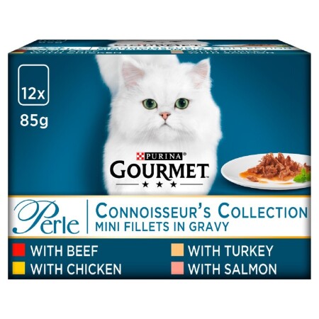 Gourmet Perle Adult Wet Cat Food Mini Fillets Connoisseurs 12x85g Gourmet Perle Adult Wet Cat Food Mini Fillets Connoisseurs 12x85g