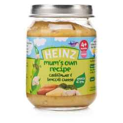 Babycare Heinz Mums Own Recipe 4-6months Cauliflower & Broccoli Cheese Jar - 128g Babycare Heinz Mums Own Recipe 4-6months Cauliflower & Broccoli Cheese Jar - 128g