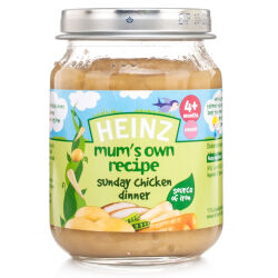 Babycare Heinz Mums Own Recipe 4-6months Sunday Chicken Dinner Jar - 128g Babycare Heinz Mums Own Recipe 4-6months Sunday Chicken Dinner Jar - 128g