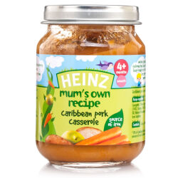 Babycare Heinz Mums Own Recipe Caribbean Pork Casserole Jar - 125g Babycare Heinz Mums Own Recipe Caribbean Pork Casserole Jar - 125g
