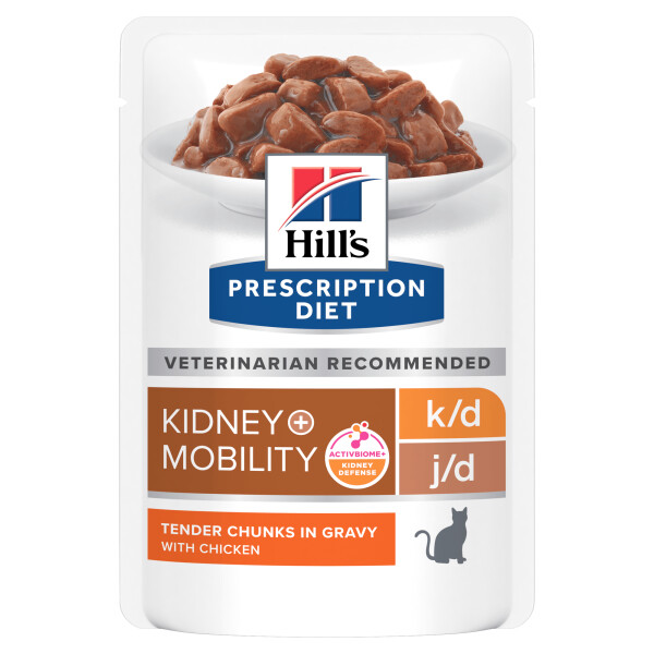 Hill's Prescription Diet k/d + Mobility Cat Pouch  12x85g Pouch