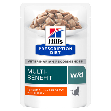 Hill's Prescription Diet w/d Multi-Benefit Wet Cat Food 12x85g Pouch Hill's Prescription Diet w/d Multi-Benefit Wet Cat Food 12x85g Pouch