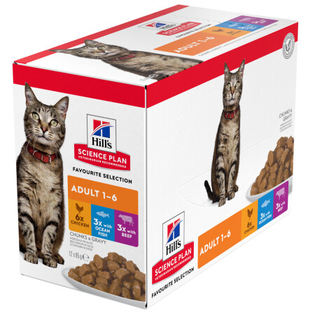 Hill's Science Plan Adult Wet Cat Food Multipack 85g Hill's Science Plan Adult Wet Cat Food Multipack 85g