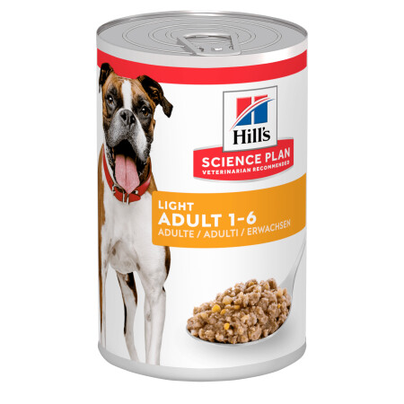 Hill's Science Plan Light Adult Medium Wet Dog Food 12x370g Can Hill's Science Plan Light Adult Medium Wet Dog Food 12x370g Can