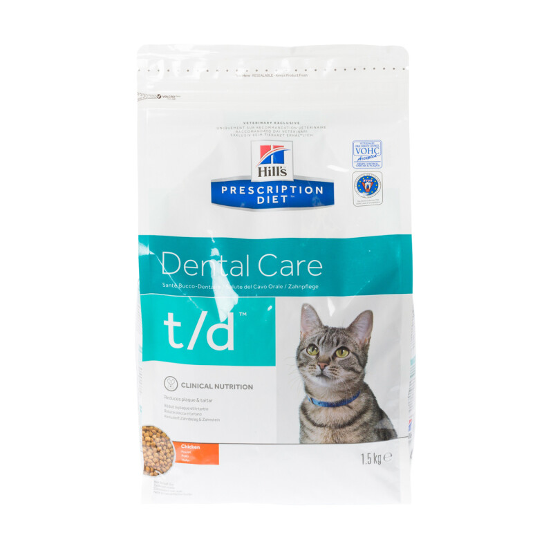 Hills Prescription Diet Feline T/D Dry Pets Oral Health