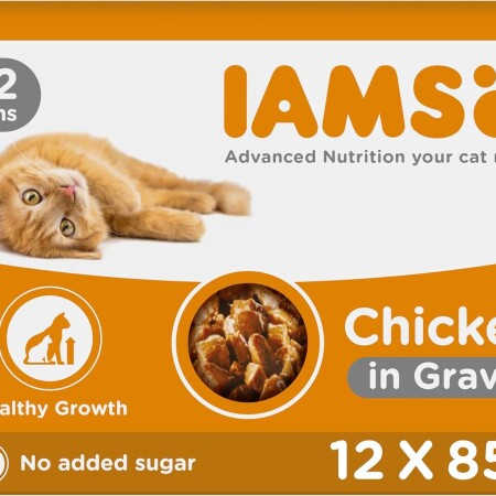 IAMS Delights Cat Pouch Kitten Chicken In Gravy 12 x85g x 2 IAMS Delights Cat Pouch Kitten Chicken In Gravy 12 x85g x 2