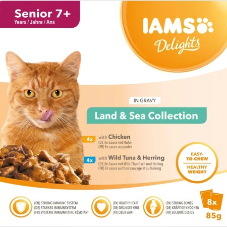 IAMS Delights Senior Land&SeaGravy 8 x 85g x 3 IAMS Delights Senior Land&SeaGravy 8 x 85g x 3